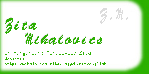 zita mihalovics business card